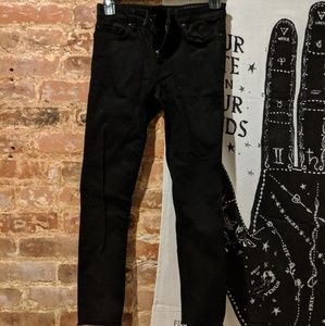 Allsaints skinny frayed black ankle jeans